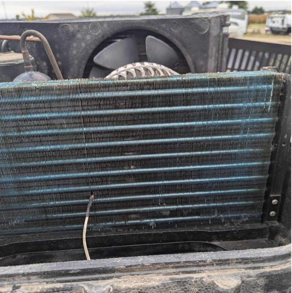 An RV A/C coil after Mike cleaned it